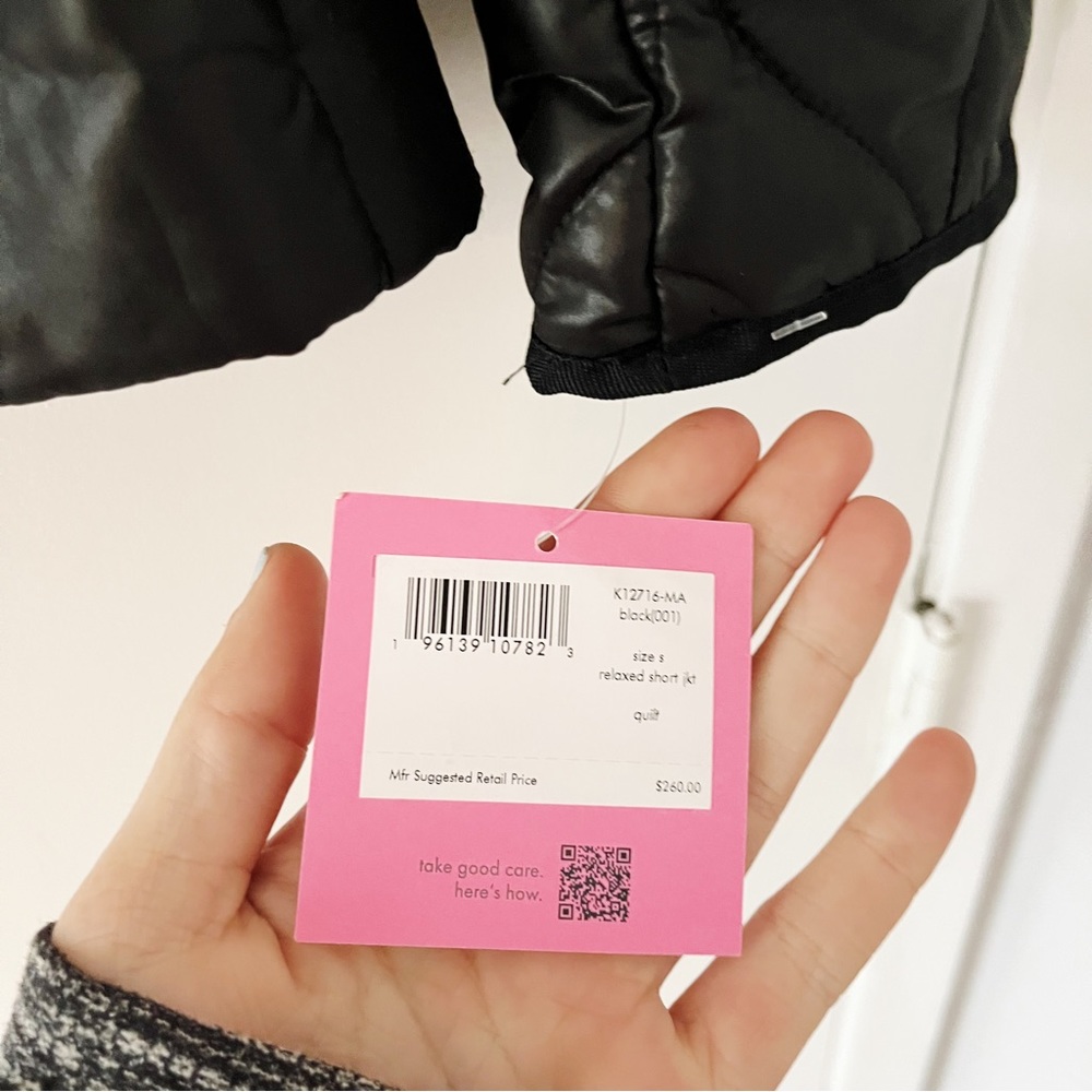 NWT Kate Spade New York Quilted Short Belter Puffer Jacket with Rollout Hood - Picture 9 of 10